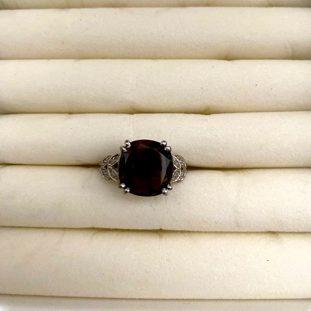 Black/ Brown Stone  Sterling Silver Size 9